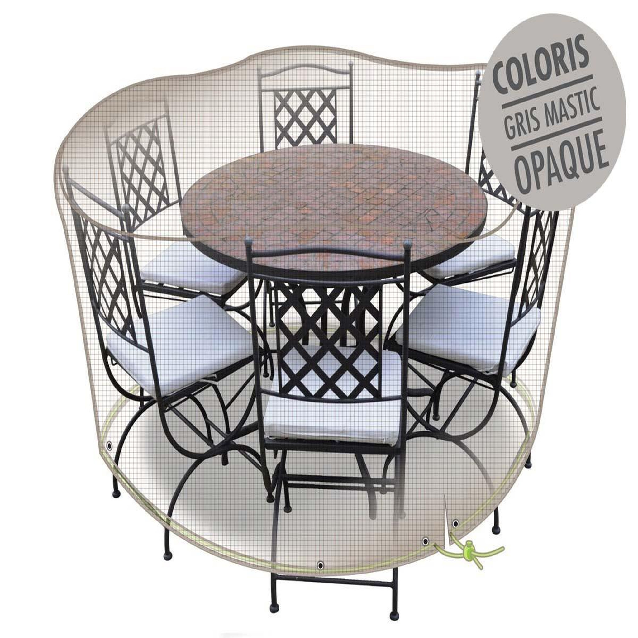 Jardiline Housse de protection cover one pour table ronde + 6 chaises - ø 160 cm - jardiline