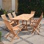 Voir la diapositive 3 : CONCEPT USINE Salon de jardin Teck massif 8-10 personnes avectTable rectangulaire 6 chaises 2 fauteuils KAJANG