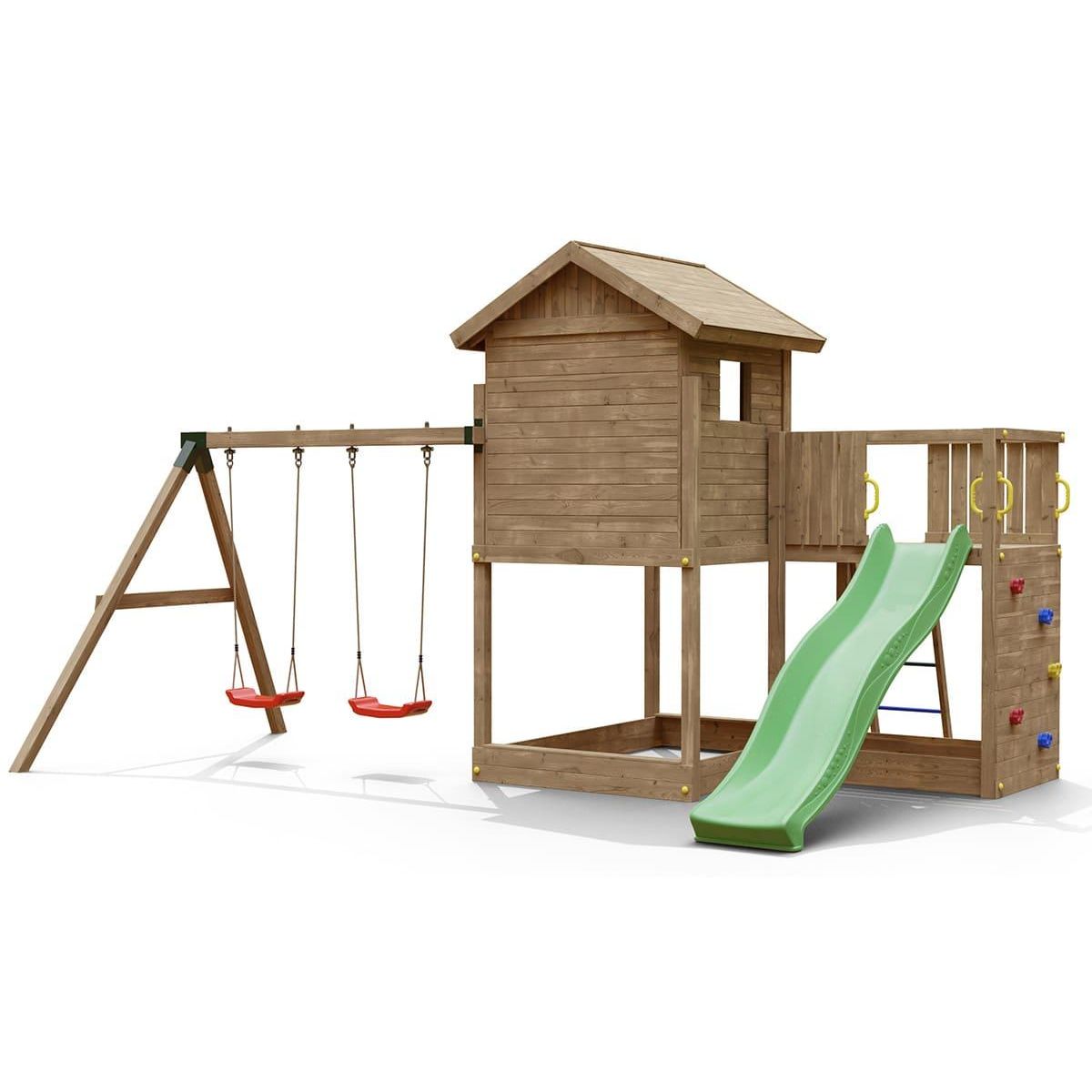 Fungoo Aire de jeux Galaxy L avec balançoire double - Fungoo