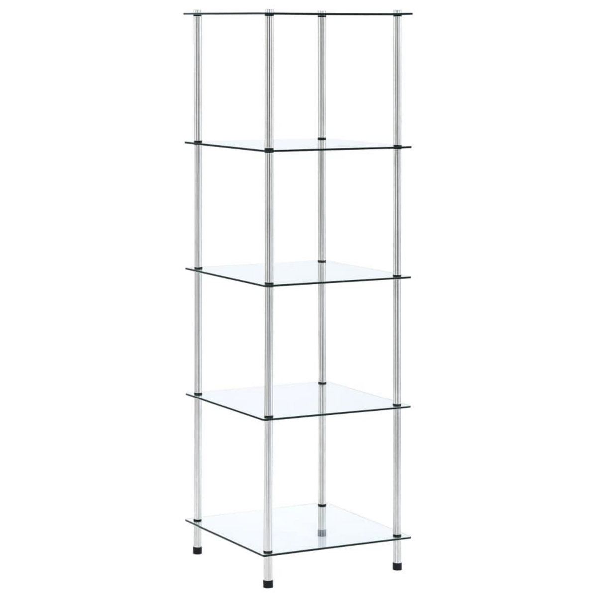VIDAXL Etagere 5 niveaux Transparent 40x40x130 cm Verre trempe
