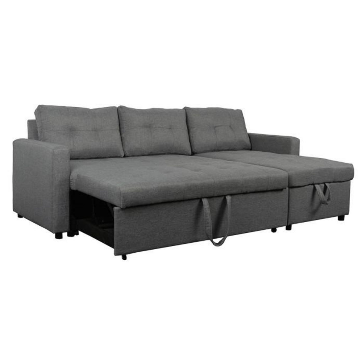 Paris Prix Canapé d'Angle Convertible Tissu  Corto  221cm Gris