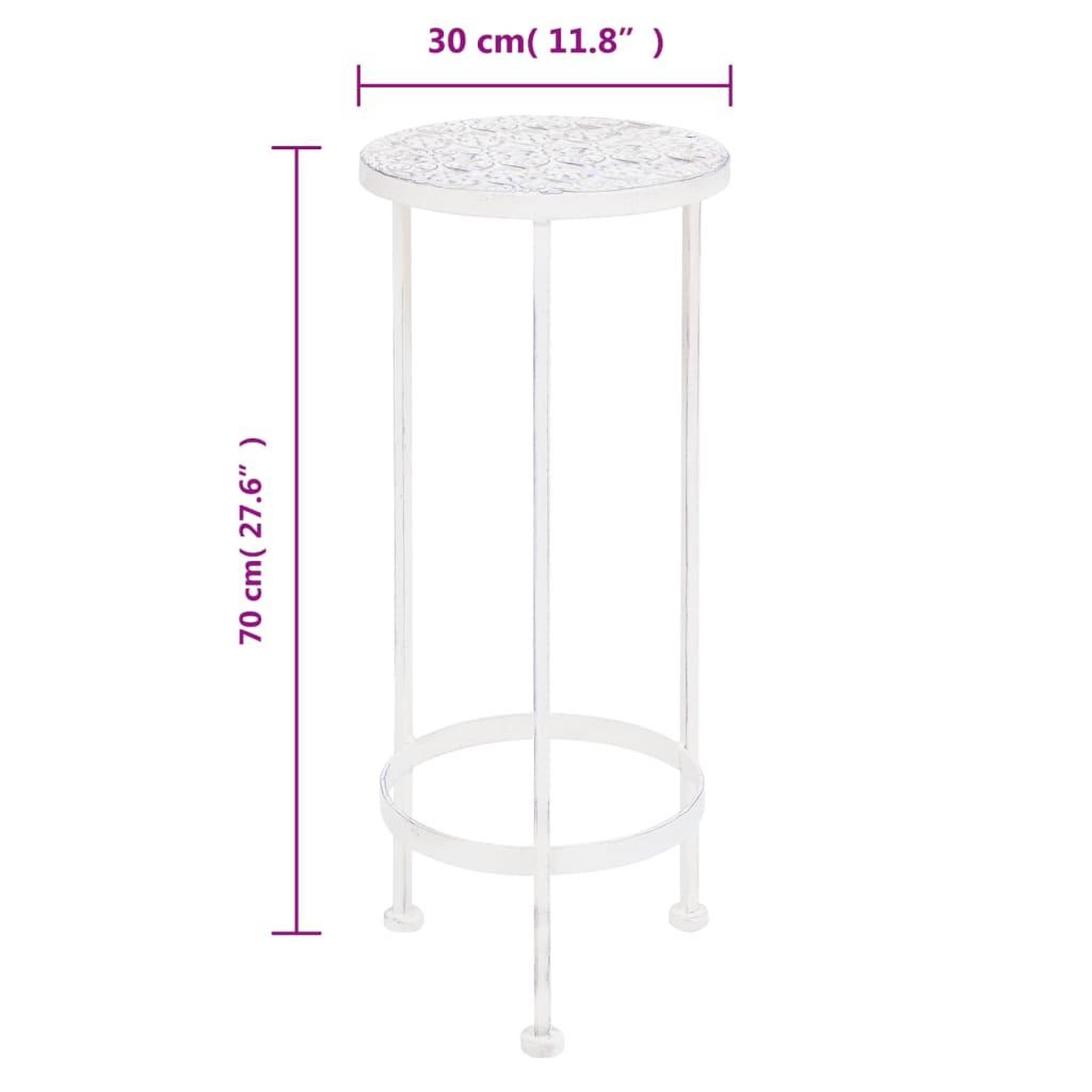 Voir la diapositive 6 : VIDAXL Support de plantes 3 pcs style vintage metal blanc antique