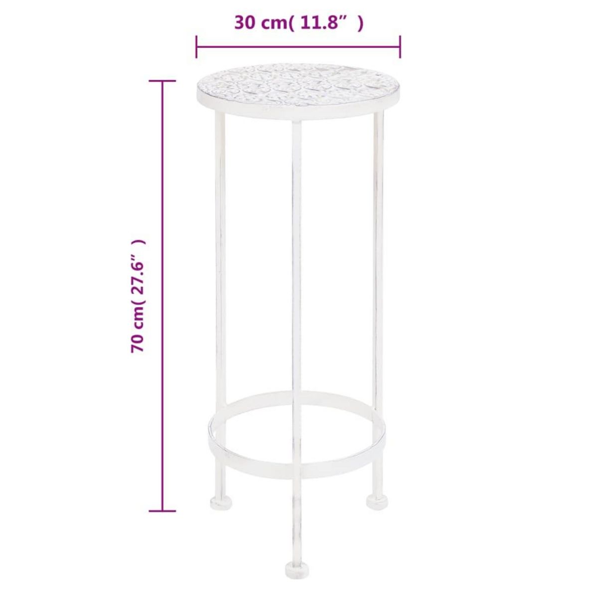 VIDAXL Support de plantes 3 pcs Style vintage Metal Blanc antique