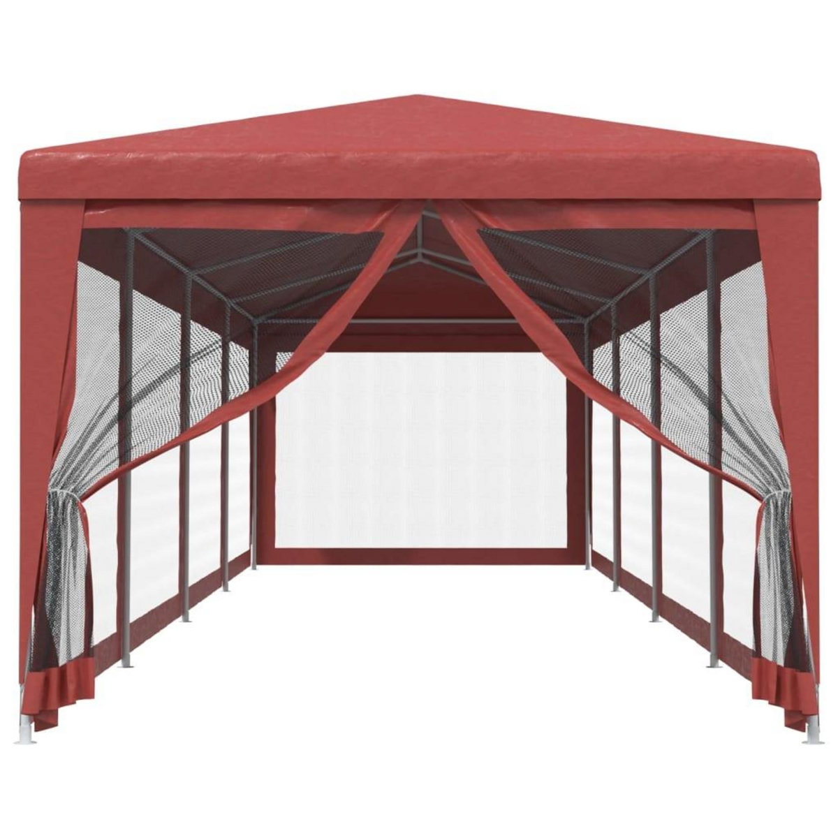 VIDAXL Tente de fete 10 parois laterales en maille Rouge 3x12 m PEHD