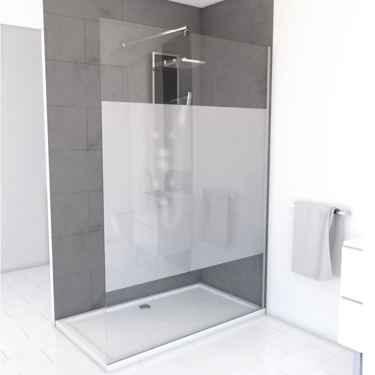 Aurlane Paroi de douche Parma 140 - Verre dépoli