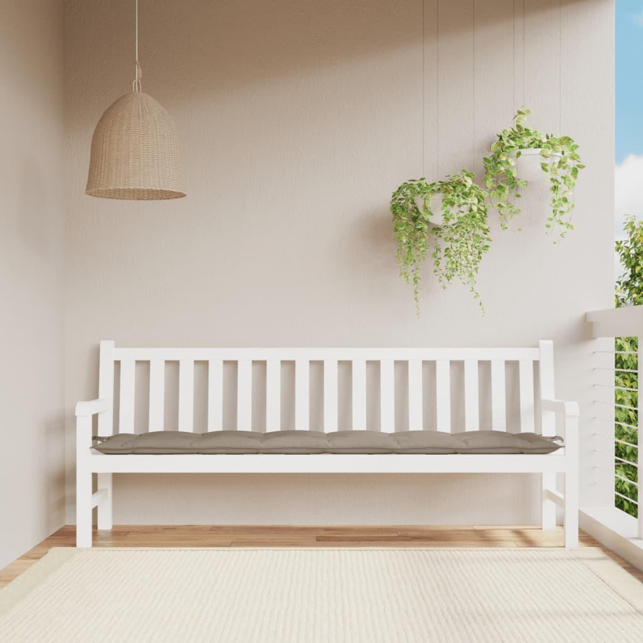 VIDAXL Coussin de banc de jardin taupe 200x50x7 cm tissu oxford