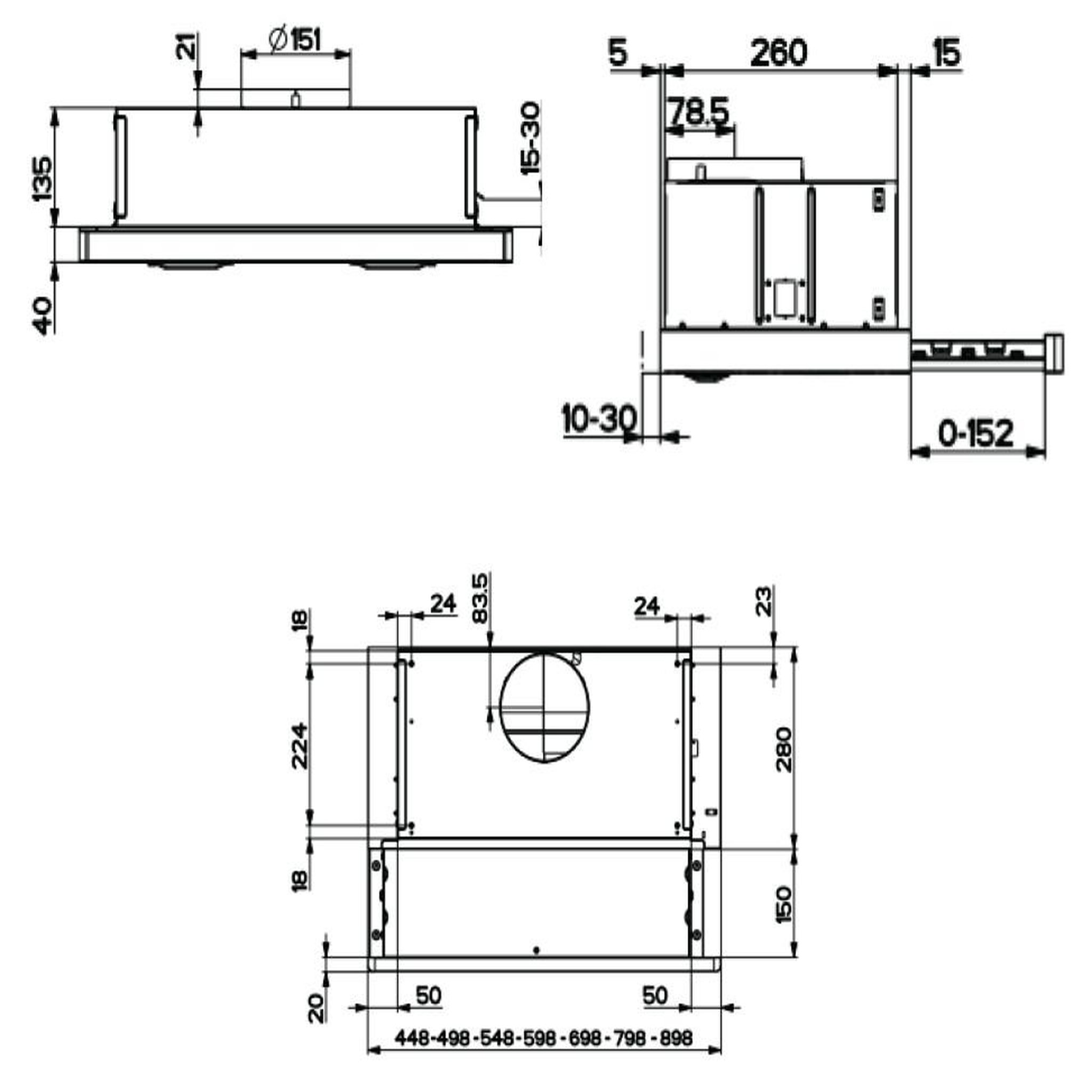 Voir la diapositive 3 : franke Hotte tiroir 60cm 420 m³/h inox - 487702