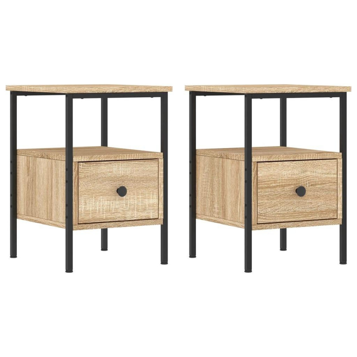 VIDAXL Tables de chevet 2 pcs chene sonoma 34x36x50 cm bois ingenierie