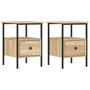 Voir la diapositive 2 : VIDAXL Tables de chevet 2 pcs chene sonoma 34x36x50 cm bois ingenierie