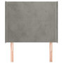 Voir la diapositive 3 : VIDAXL Tete de lit avec oreilles Gris clair 103x16x118/128 cm Velours