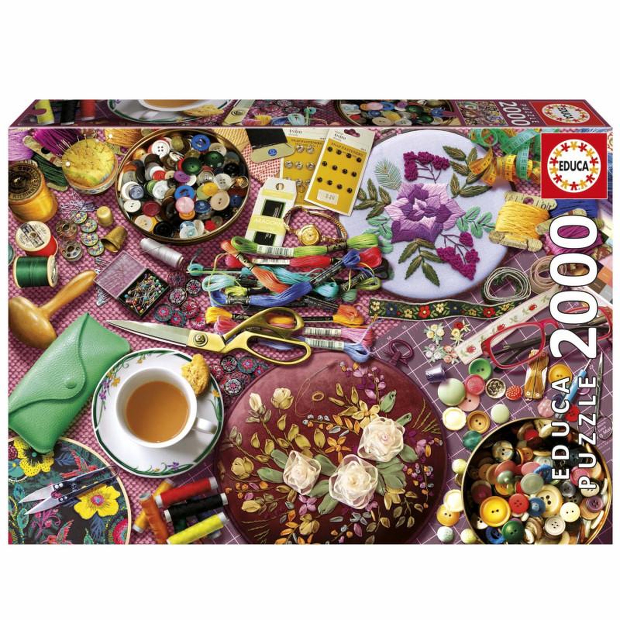 EDUCA Puzzle 2000 pièces - La table de couture - 96 x 68 cm - Dès 15 ans - Educa