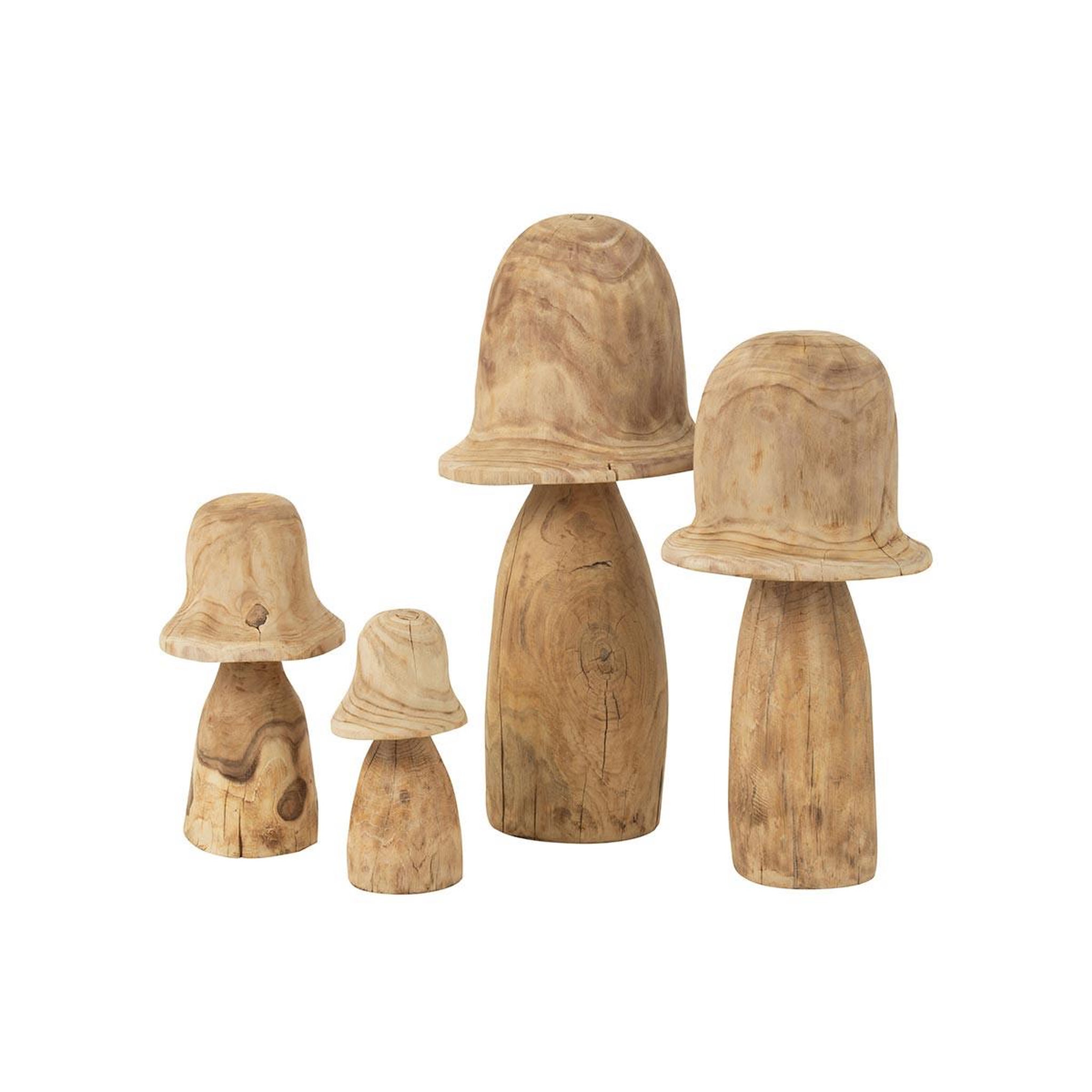 Voir la diapositive 2 : J-LINE Champignon déco en bois  cloche  60cm naturel
