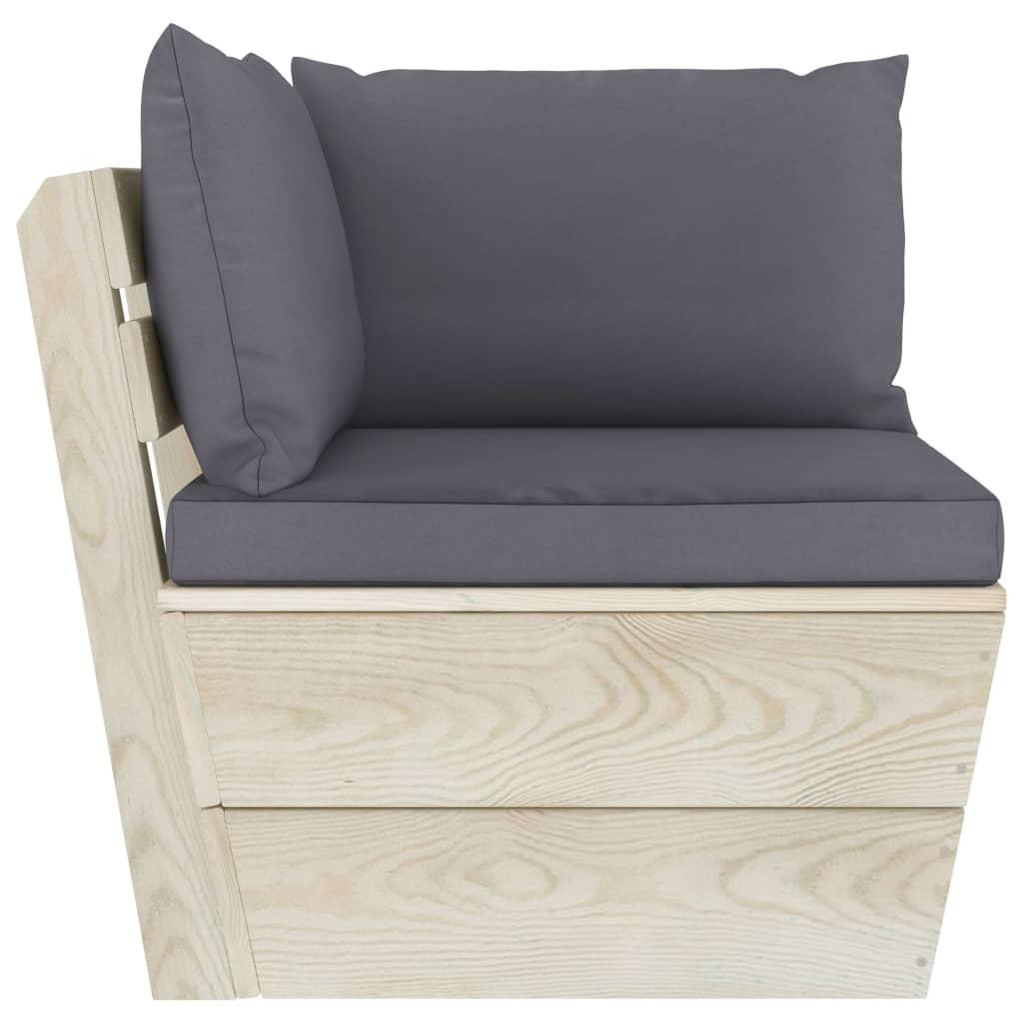 Voir la diapositive 5 : VIDAXL Canape palette a 2 places de jardin avec coussins Bois d'epicea