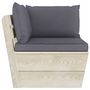 Voir la diapositive 5 : VIDAXL Canape palette a 2 places de jardin avec coussins Bois d'epicea