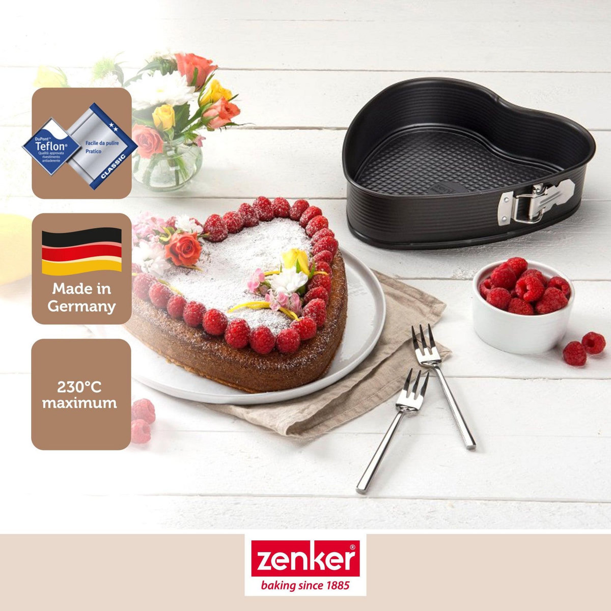 ZENKER Ensemble de 2 Moules à gâteau cœur avec charnière 27 x 25 cm Zenker Special Creative