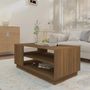 Voir la diapositive 3 : VIDAXL Table basse chêne marron 102x55x43 cm bois d ingénierie