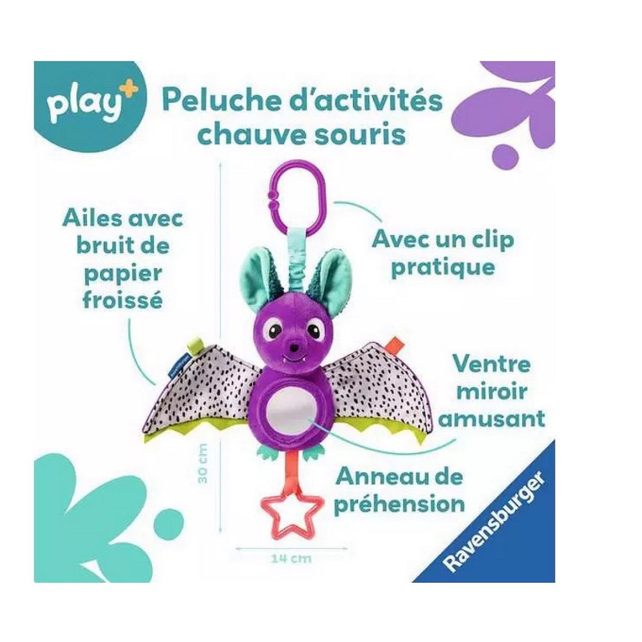 Voir la diapositive 2 : RAVENSBURGER Ma Peluche d activites Chauve Souris