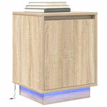 VIDAXL Table de chevet avec lumieres LED chene sonoma 38x34x50 cm
