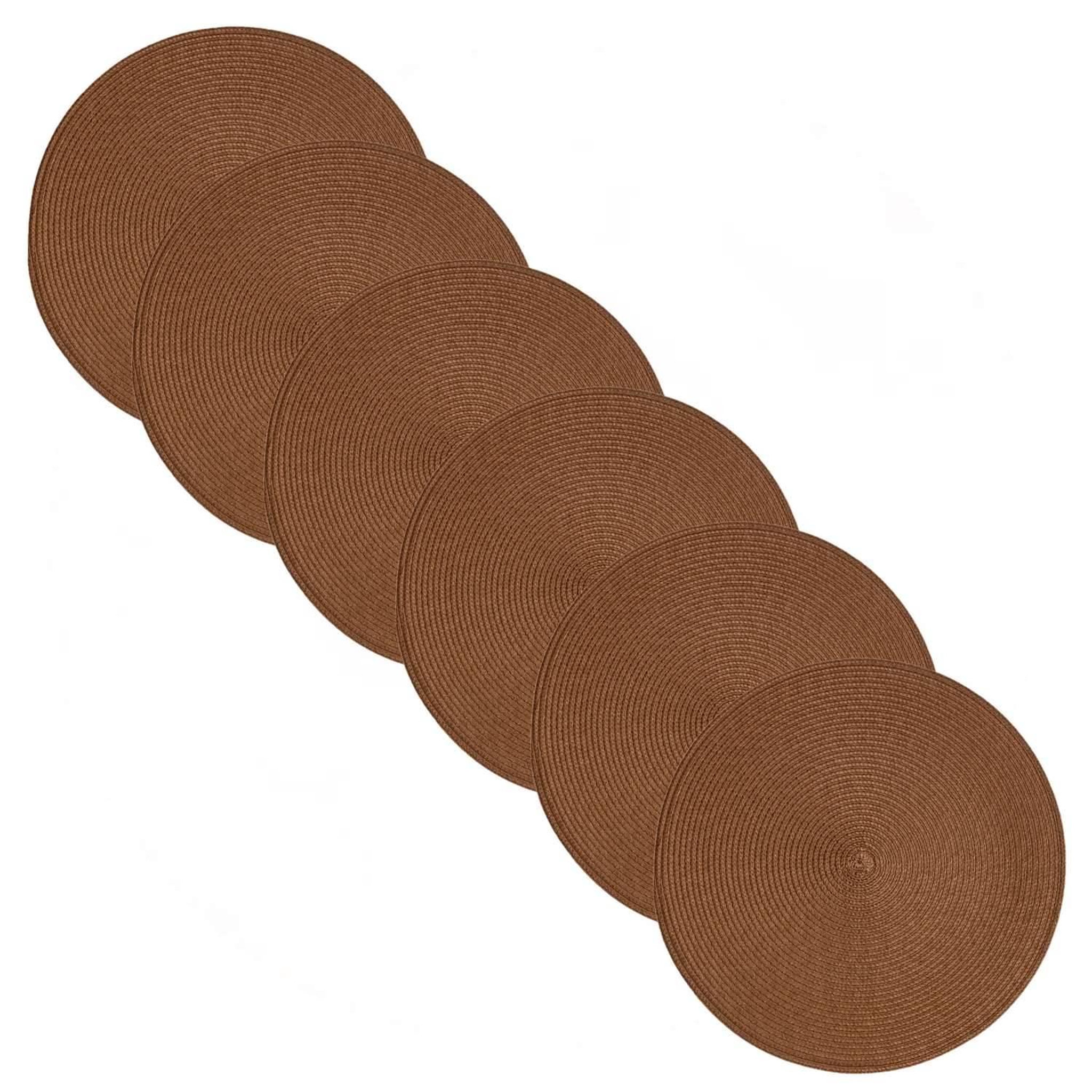 Voir la diapositive 1 : SECRET DE GOURMET Lot 6x Set de table Tressé Rond