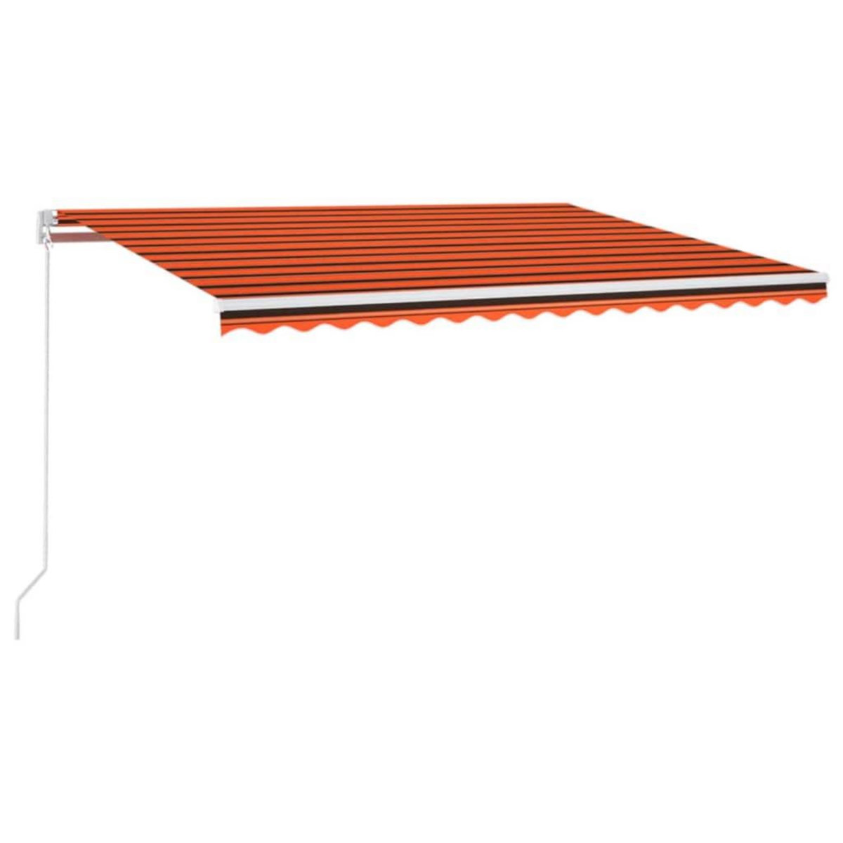 VIDAXL Auvent manuel retractable avec LED 450x350 cm Orange et marron