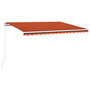 Voir la diapositive 2 : VIDAXL Auvent manuel retractable avec LED 450x350 cm Orange et marron