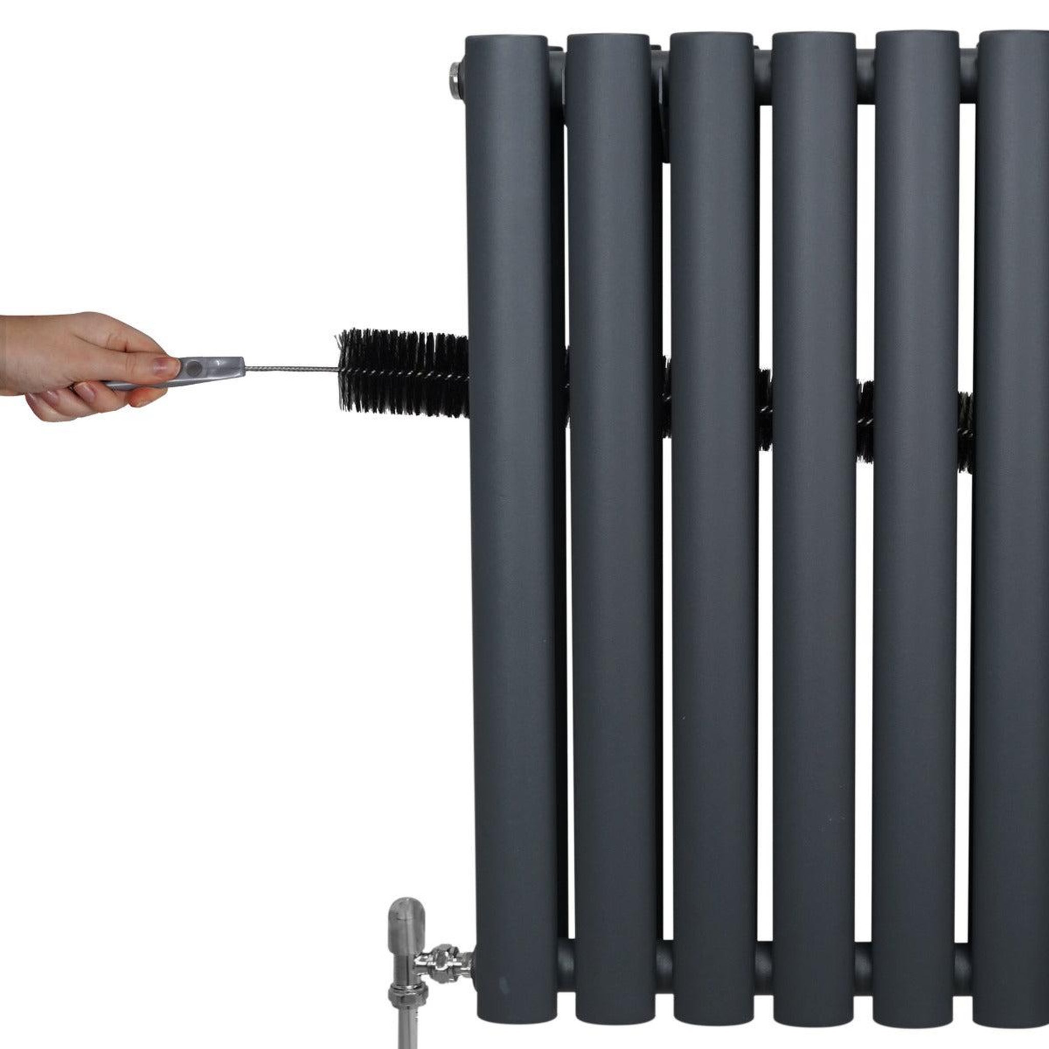 Voir la diapositive 4 : MONSTERSHOP Radiateur à colonnes ovales & robinet, 2 panneaux - 1800 x 240 mm