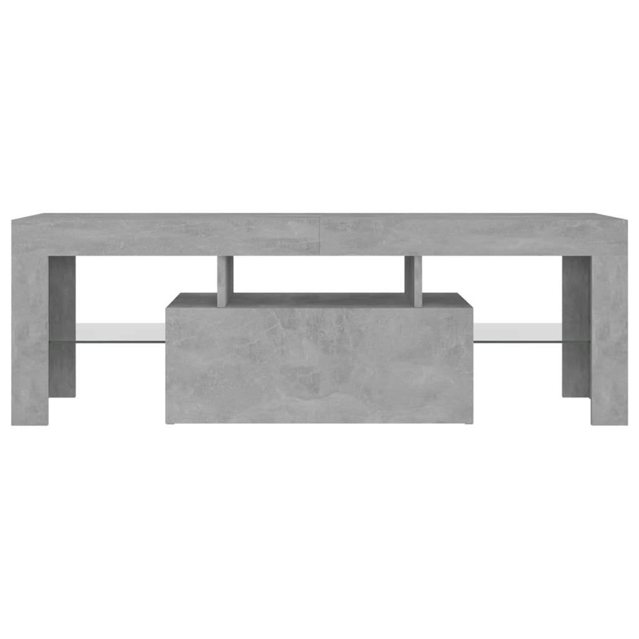 Voir la diapositive 5 : VIDAXL Meuble TV avec lumieres LED gris beton 120x35x40 cm