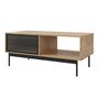 Voir la diapositive 3 : BEST MOBILIER Lamia - table basse - effet bois et noir - 2 portes et 1 niche - 120 cm