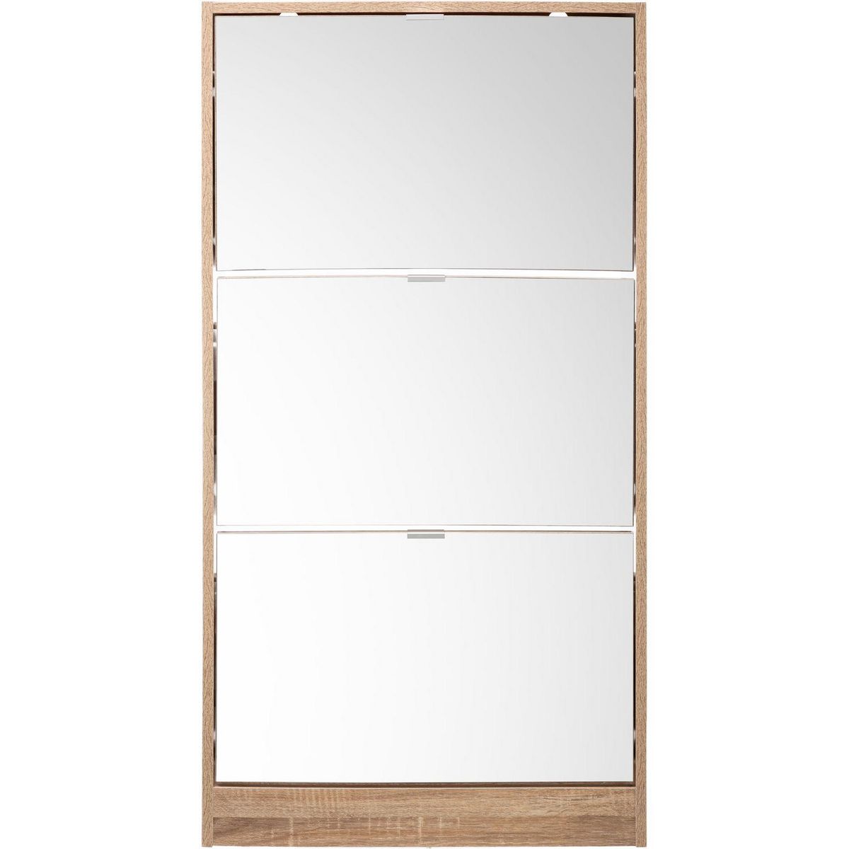 FIVE Meuble à chaussures design bois Ellie - L. 60 x H. 118 cm - Blanc et marron