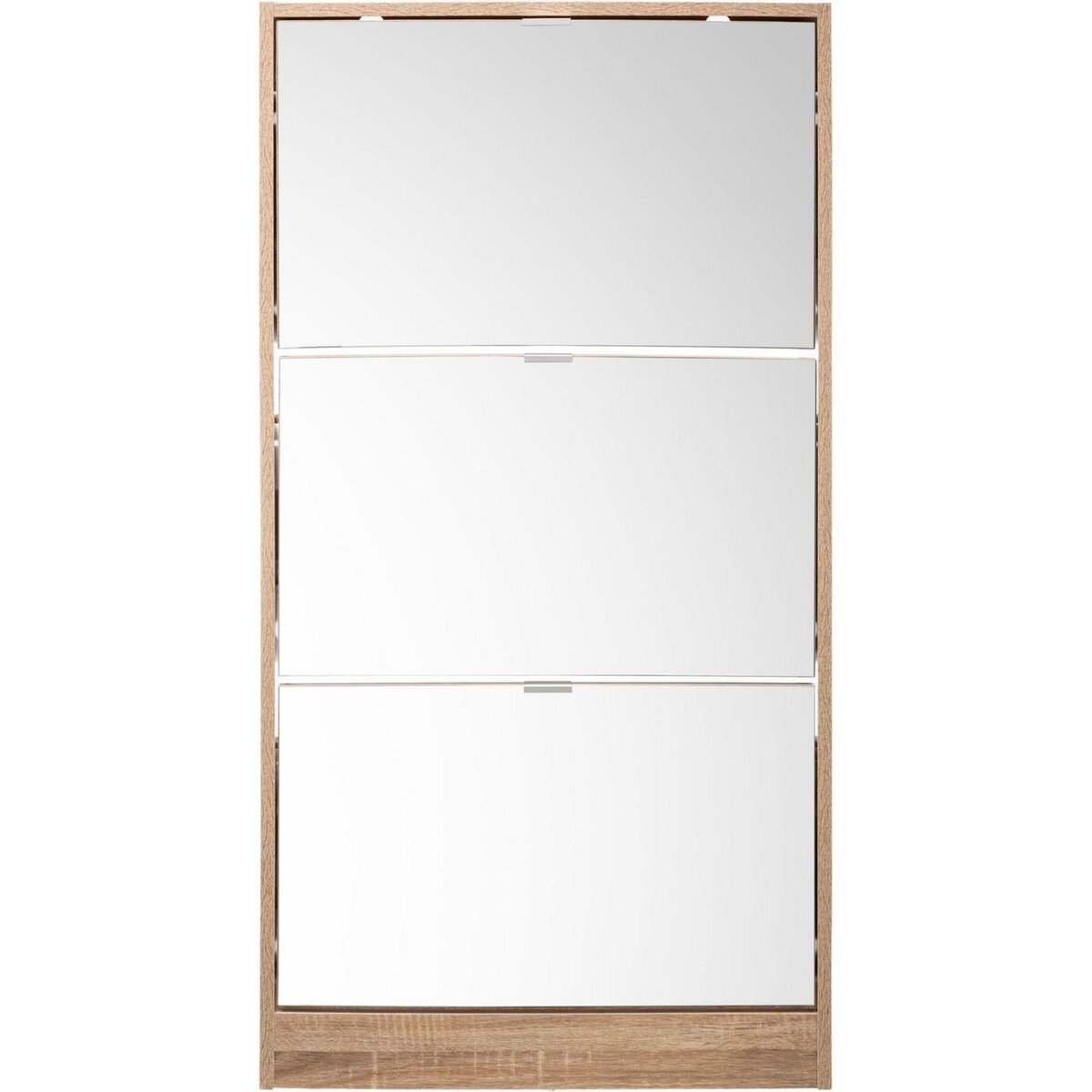 FIVE Meuble à chaussures design bois Ellie - L. 60 x H. 118 cm - Blanc et marron