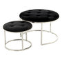 Voir la diapositive 1 : Paris Prix Lot de 2 Tabourets  Becky  60cm Noir & Argent