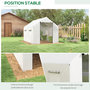 Voir la diapositive 6 : OUTSUNNY Serre de jardin tunnel 6 m² porte 4 fenêtres acier galvanisé PE blanc