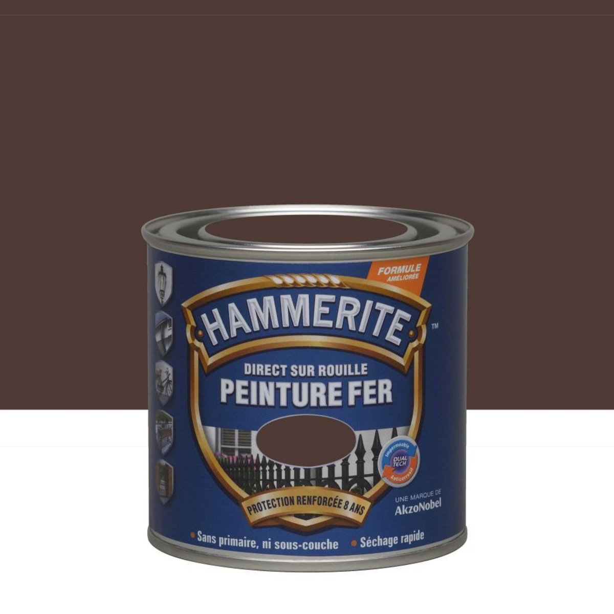 CENTRALE BRICO Peinture fer extérieur Direct sur rouille HAMMERITE châtaigne martelé 0.25 l
