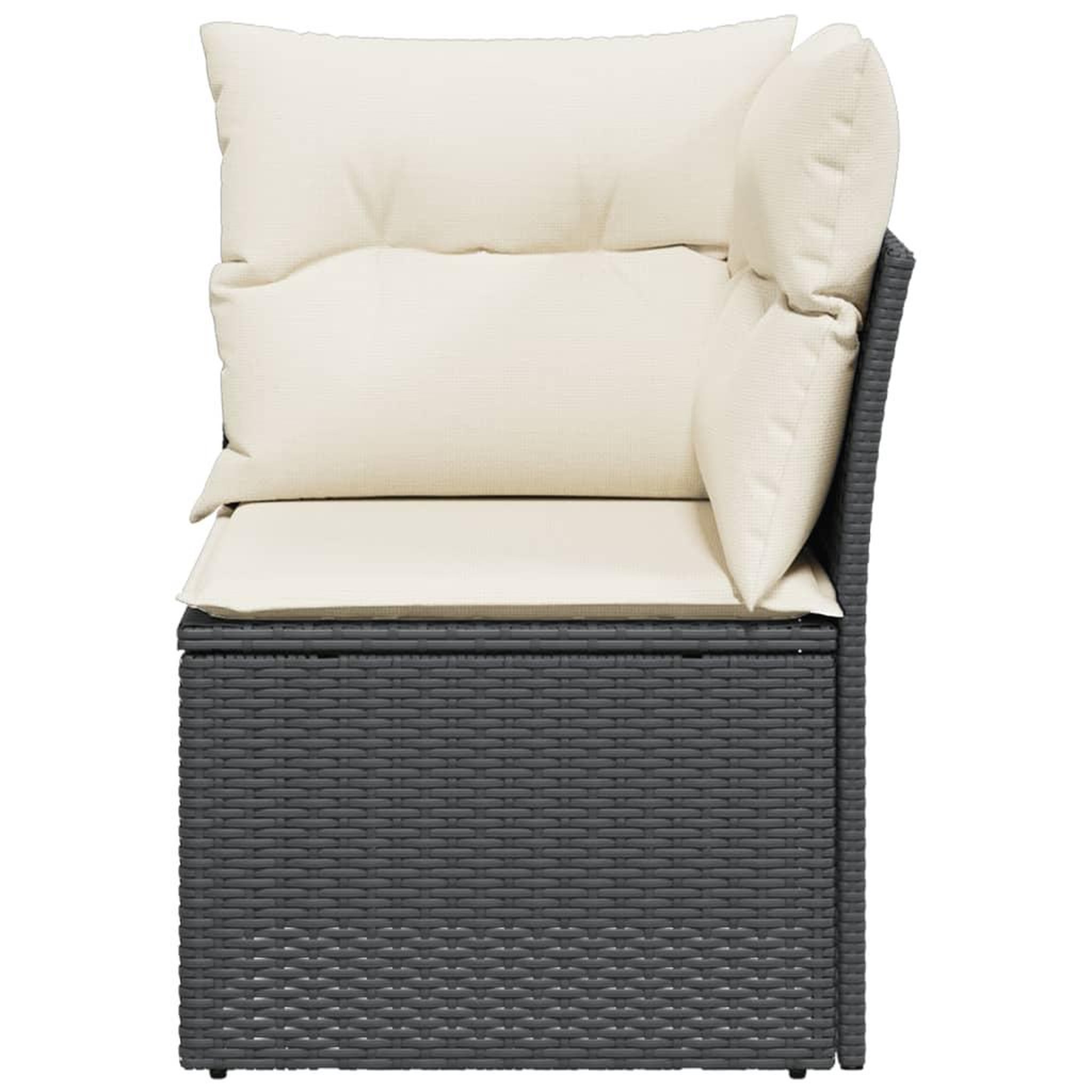 Voir la diapositive 4 : VIDAXL Canape d'angle de jardin avec coussins noir resine tressee