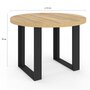 Voir la diapositive 4 : ID MARKET Table à manger fixe ronde PHOENIX 4 personnes bois et noir 110 cm