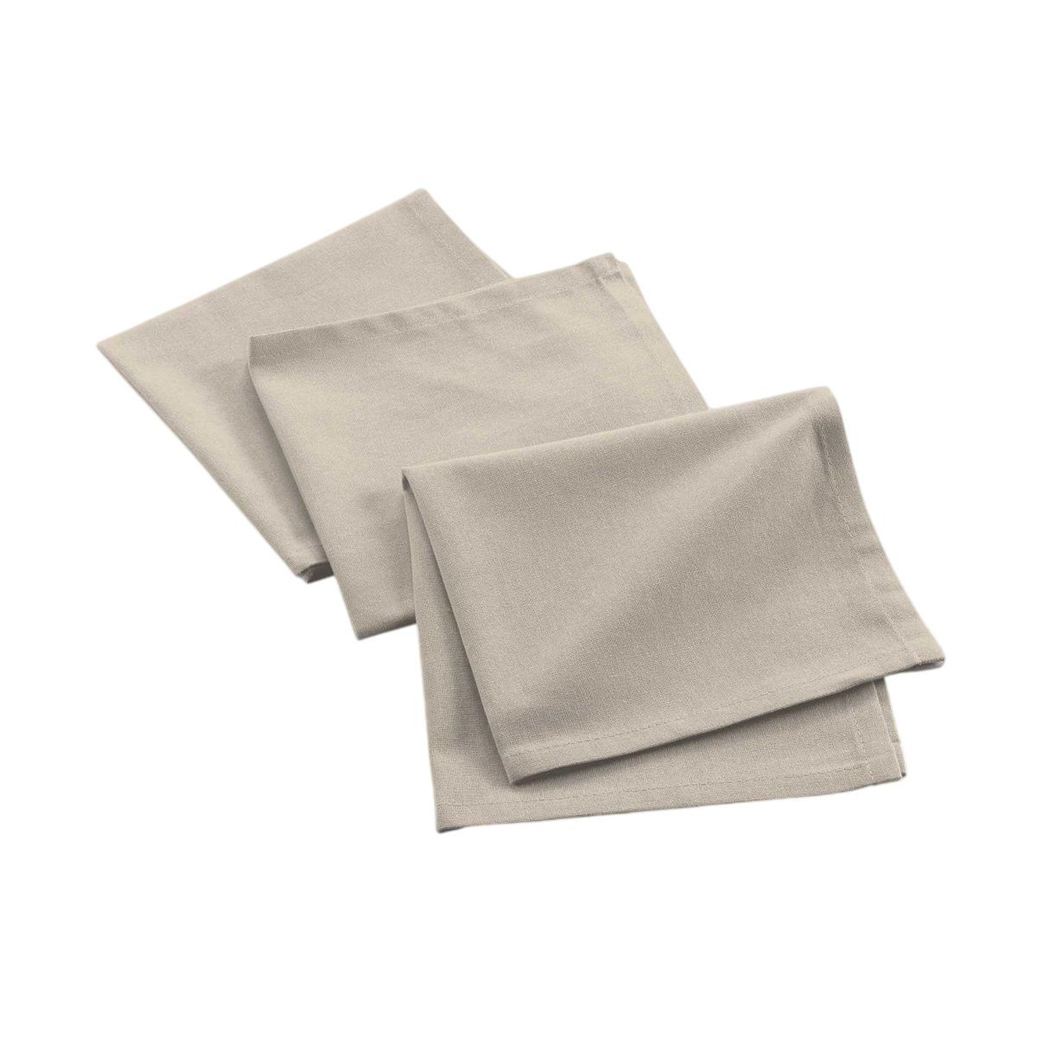 Douceur d'Intérieur Lot de 3 Serviettes de Table  Mistral  40x40cm Naturel