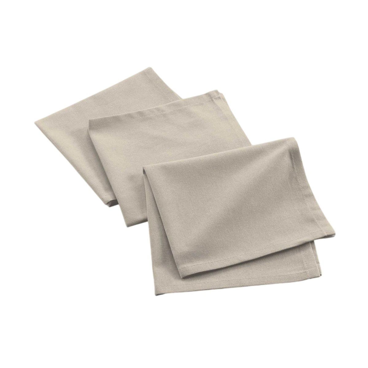 Paris Prix Lot de 3 Serviettes de Table  Mistral  40x40cm Naturel