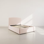 BEST MOBILIER Juliette - lit coffre - 160x200 cm - en tissu bouclette. Coloris disponibles : Beige