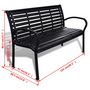 Voir la diapositive 5 : VIDAXL Banc de jardin 125 cm acier et WPC noir