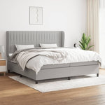 VIDAXL Sommier a lattes de lit avec matelas Gris clair 200x200cm Tissu
