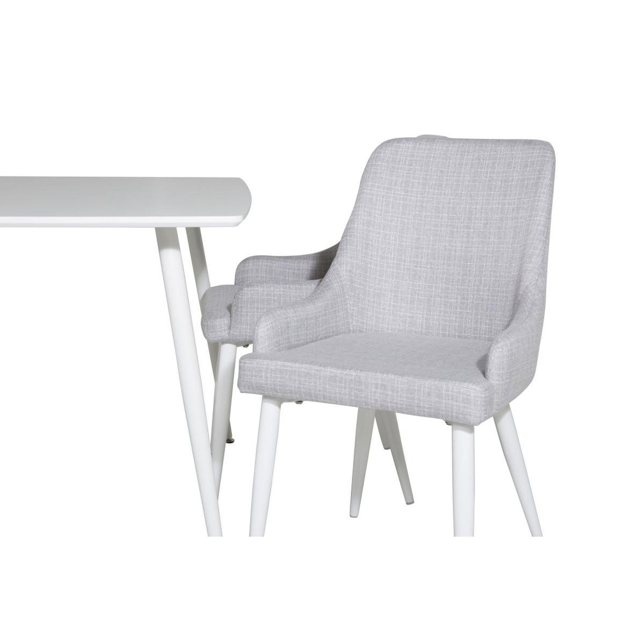 Voir la diapositive 4 : Paris Prix Ensemble table à manger & 4 chaises  polar & plaza  120cm blanc & gris