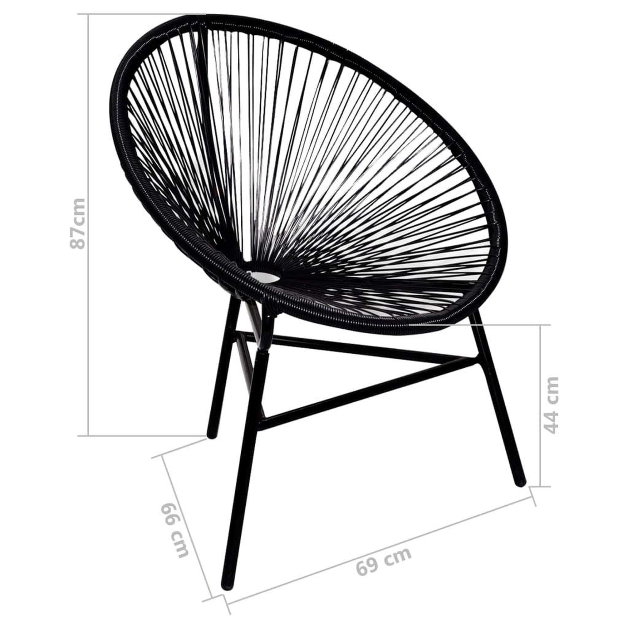 Voir la diapositive 5 : VIDAXL Chaise de jardin forme de lune resine tressee noir