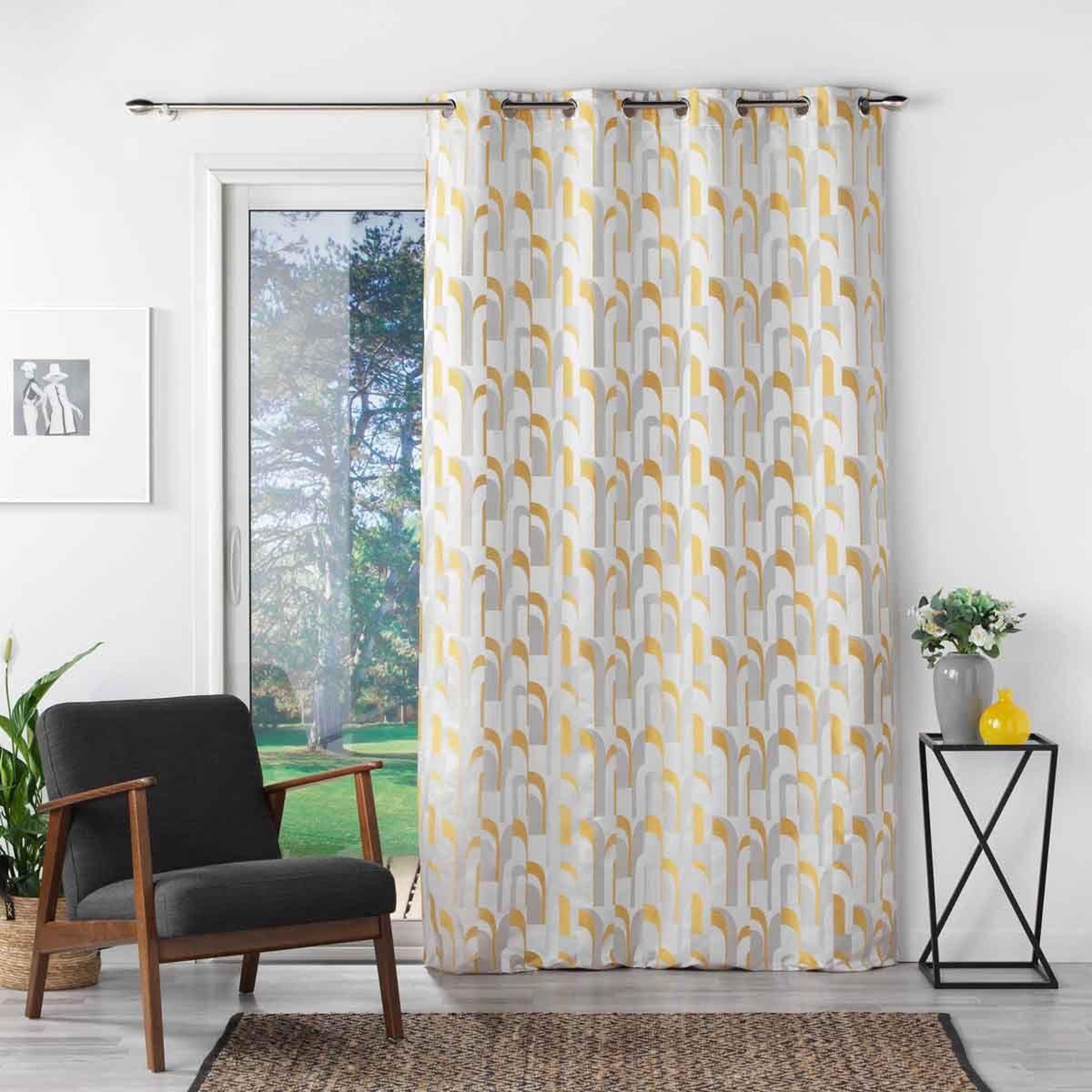 Voir la diapositive 4 : Douceur d'Intérieur Rideau à œillets  médicis  140x260cm jaune