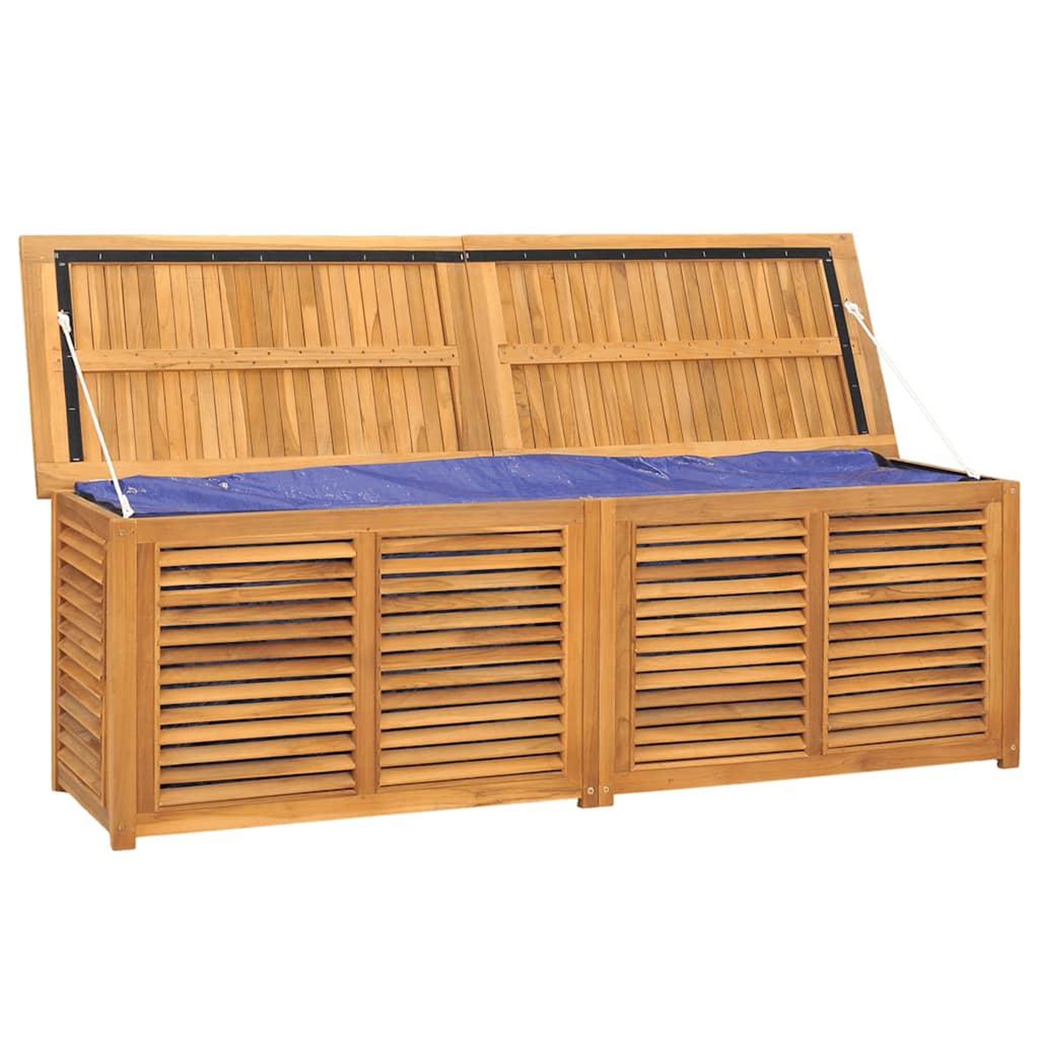 Voir la diapositive 4 : VIDAXL Boîte de rangement jardin et sac 175x50x55 cm bois massif teck