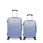 AMERICAN TRAVEL AMERICAN TRAVEL - Lot de 2 - Valise weekend et valise cabine QUEENS. Coloris disponibles : Rose, Bleu, Rouge, Noir, Gris