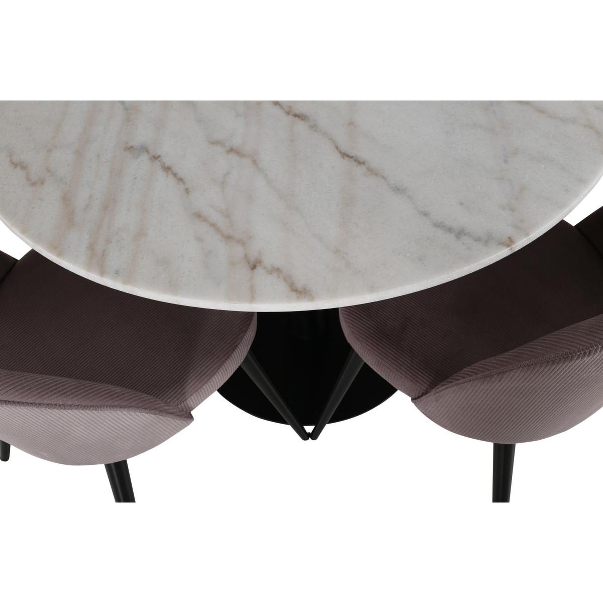 Voir la diapositive 3 : Paris Prix Ensemble table à manger & 4 chaises  estelle & velvet  106cm blanc & rose