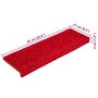 Voir la diapositive 6 : VIDAXL Tapis d'escalier 20 pcs 65x21x4 cm rouge