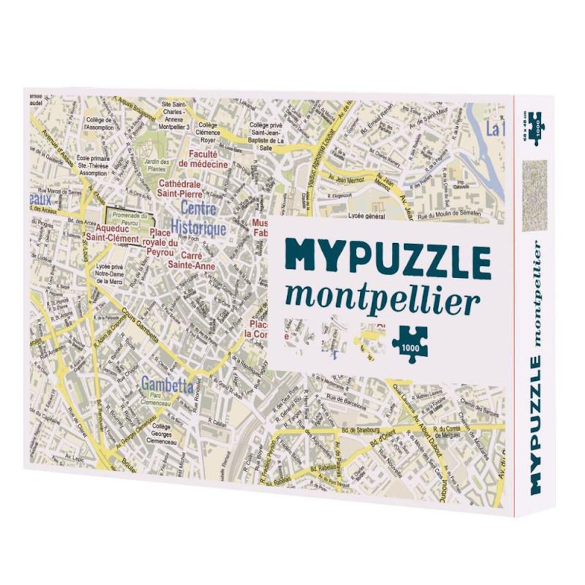 Helvetiq Puzzle 1000 pièces – Montpellier – Illustration urbaine moderne – Ville de France – Adulte – Helvetiq