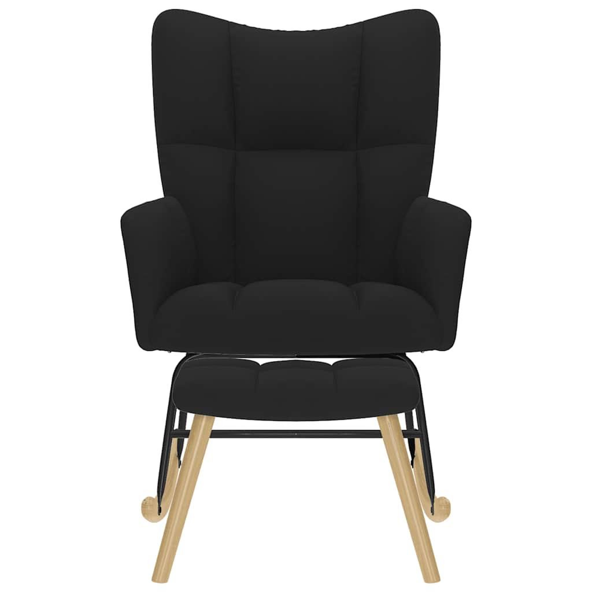Voir la diapositive 4 : VIDAXL Chaise a bascule avec repose-pied Noir Tissu