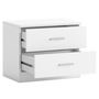 Voir la diapositive 2 : VS VENTA-STOCK Table de Chevet Dublin 2 tiroirs en Couleur Blanc, Guides métalliques